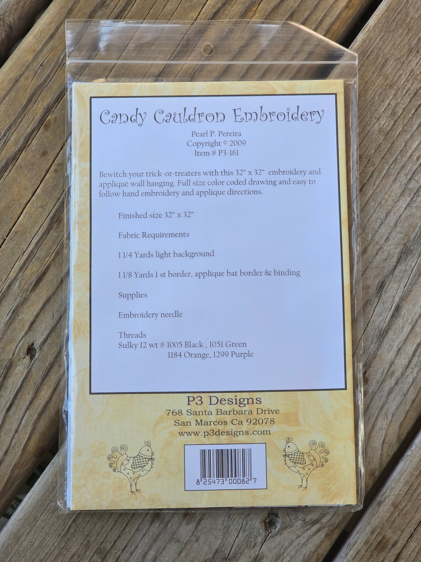 P3 Designs - Candy Cauldron Embroidery - Quilt Pattern