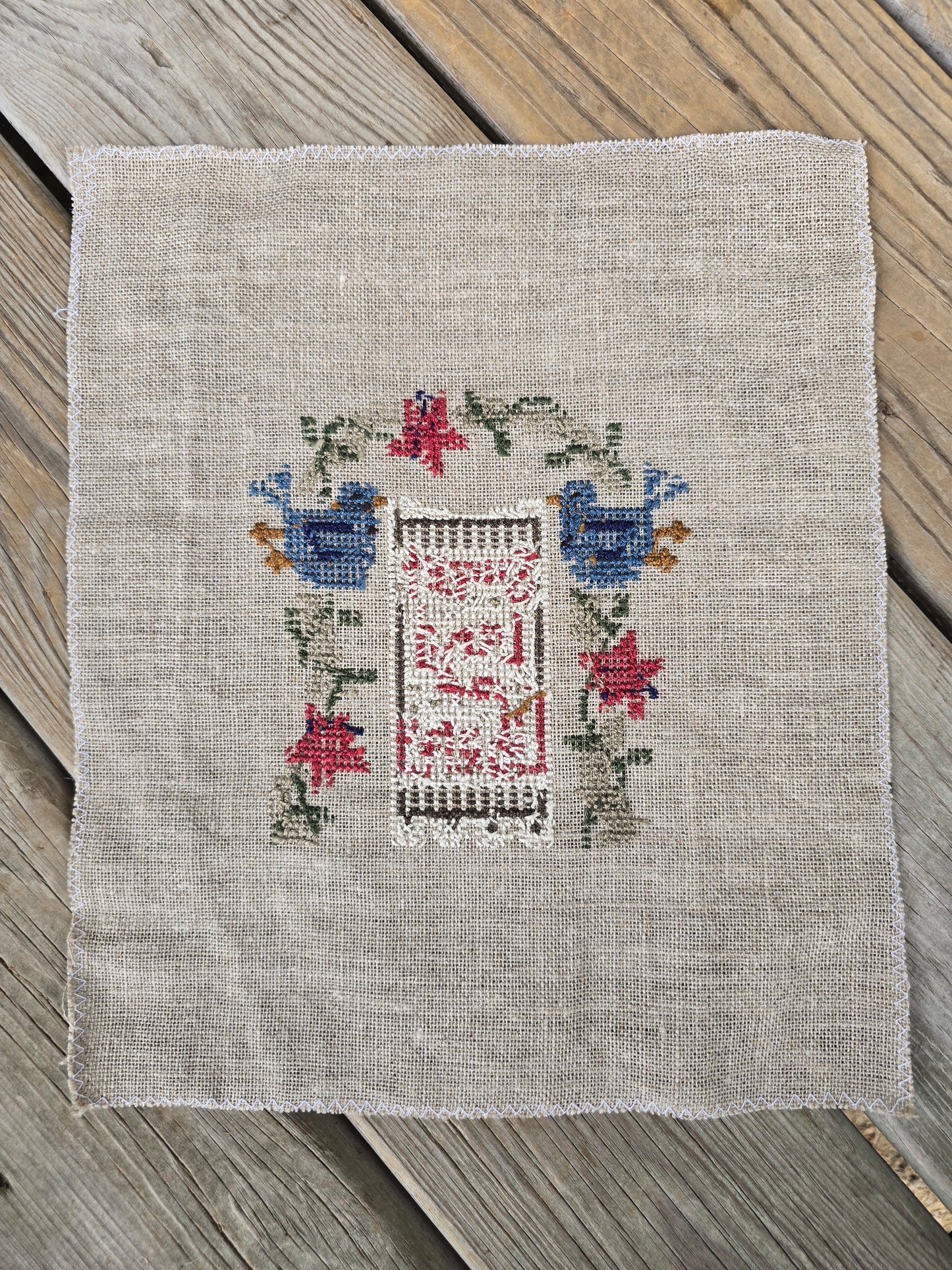 Bent Creek - Land of Liberty Zipper - Completed Cross Stitch
