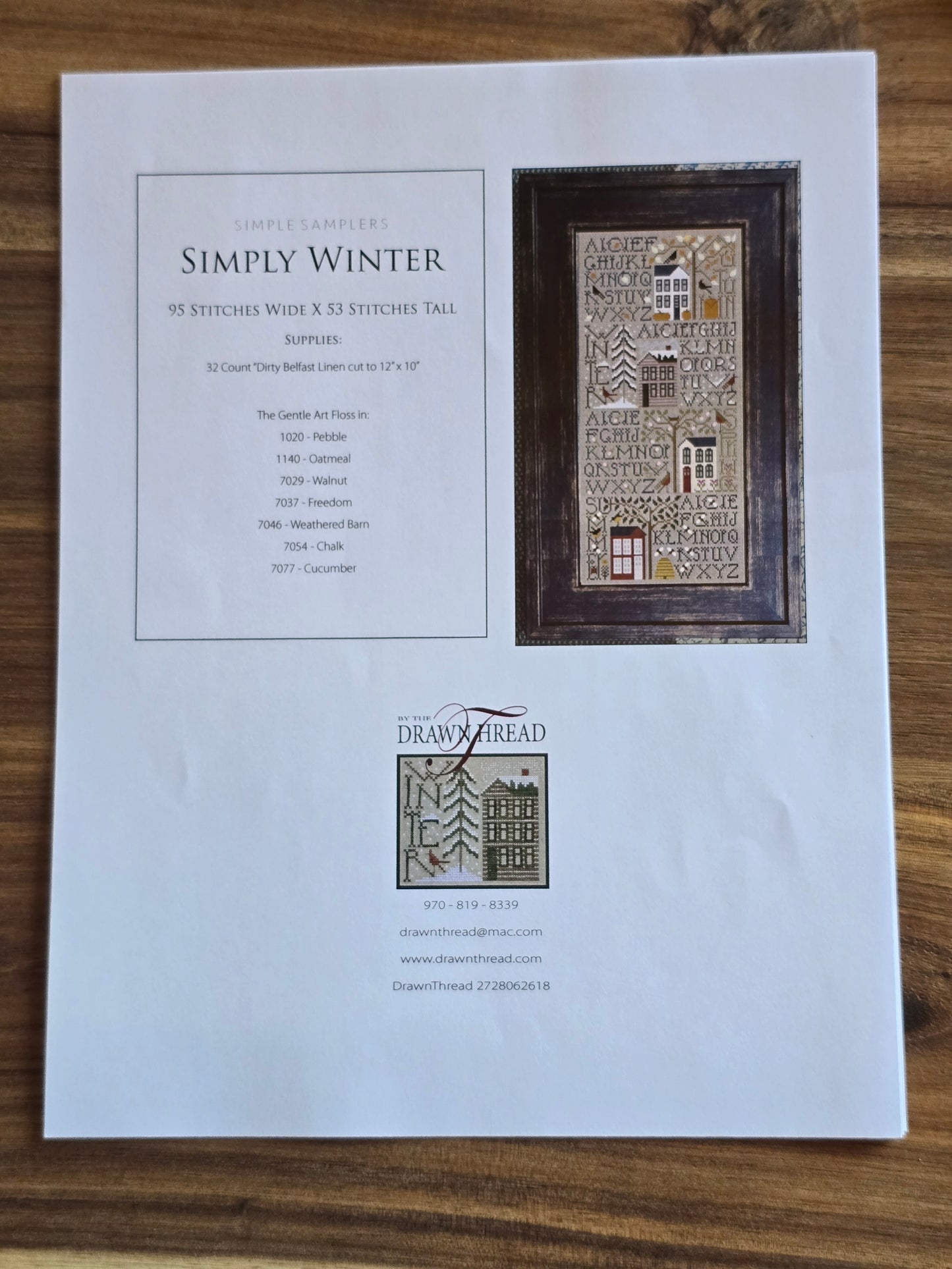 The Drawn Thread - Simple Samplers - Simply Winter - Cross Stitch Pattern