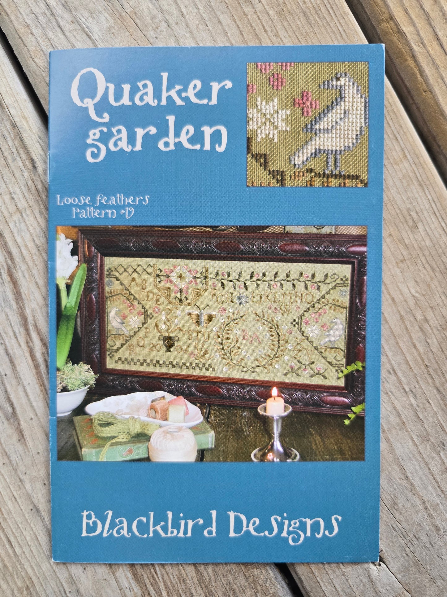 Blackbird Designs - Quaker Garden - Loose Feathers Pattern #19 - Cross Stitch Pattern