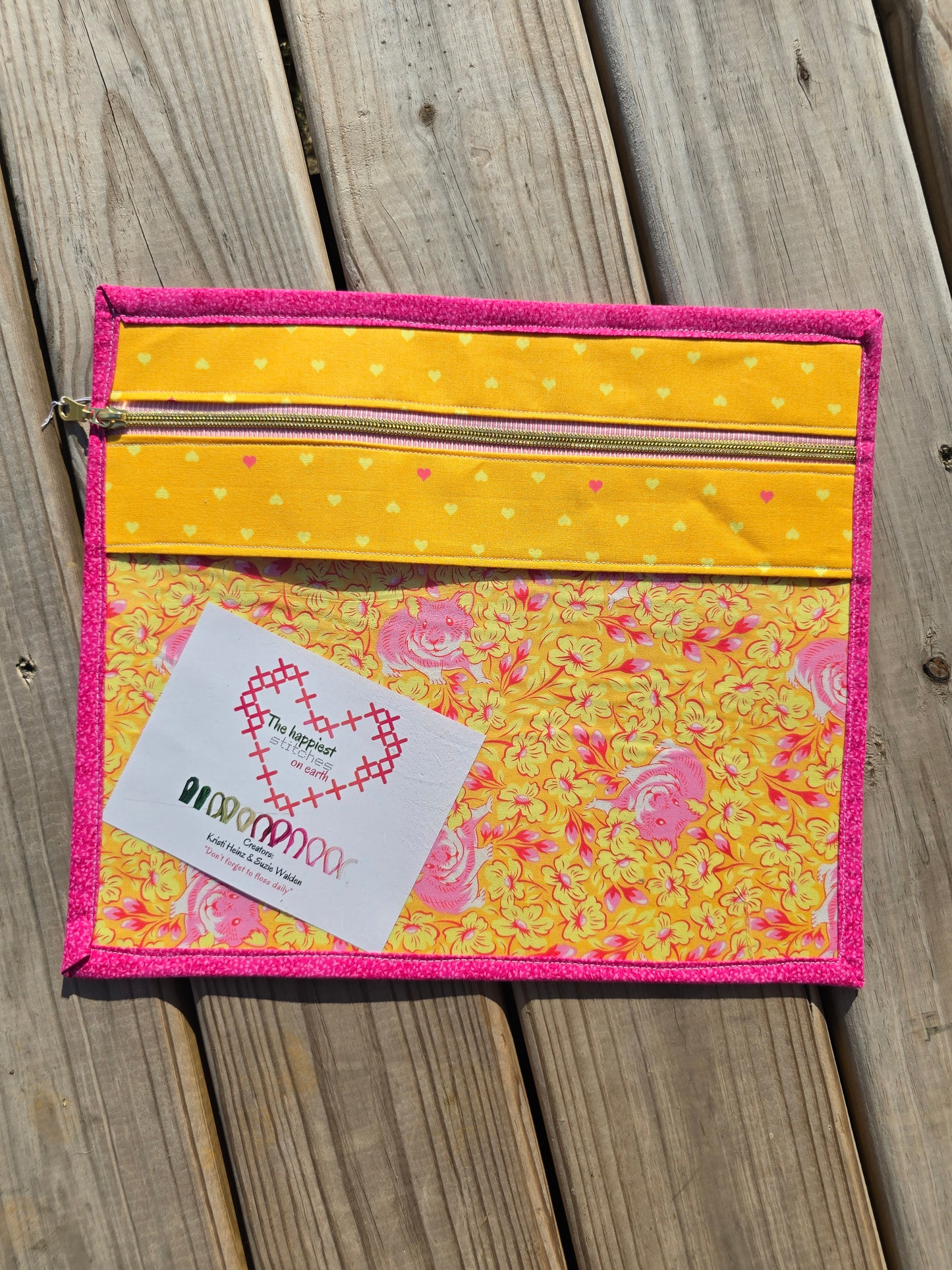 K Heinz Designz - Vinyl Project Bag - Tula Piink