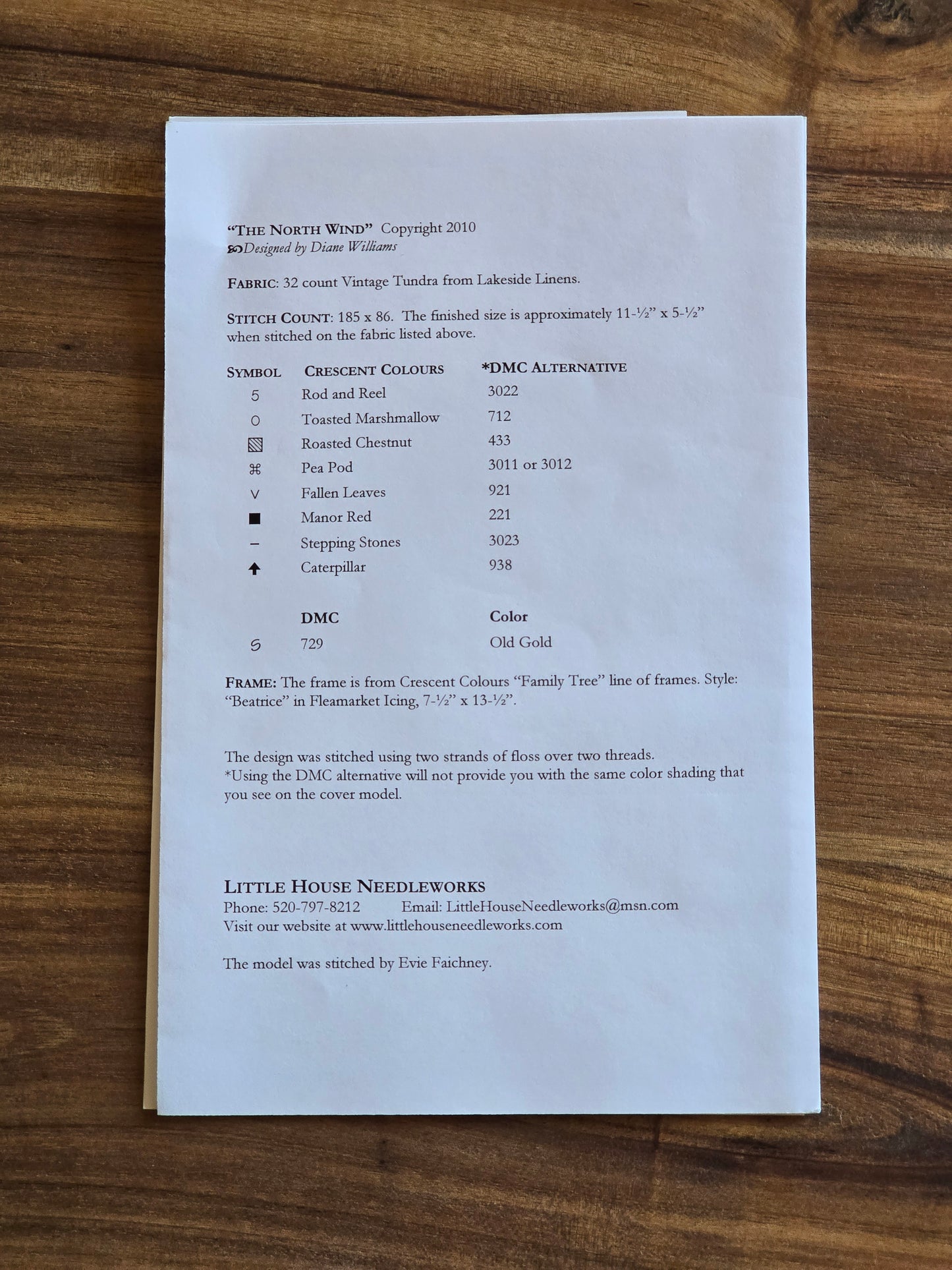 Little House Needleworks - The North Wind - No. Ninety - Cross Stitch Pattern