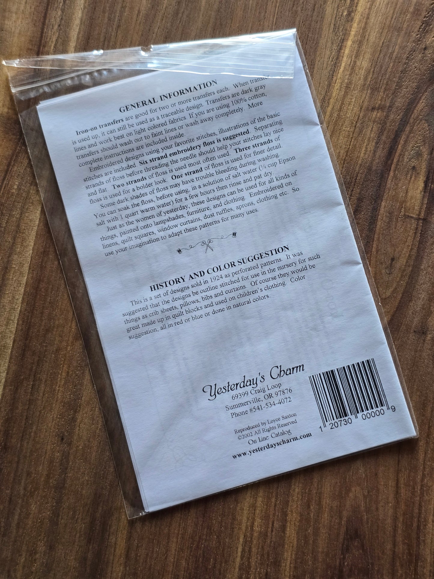 Yesterday's Charm - Peter Rabbit - Embroidery Pattern