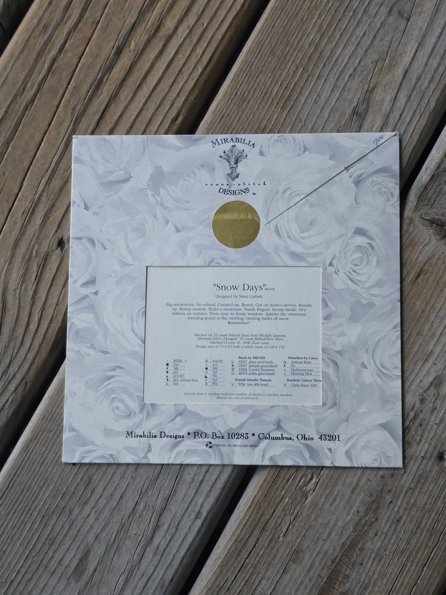 Mirabilia - Snow Days - Cross Stitch Pattern