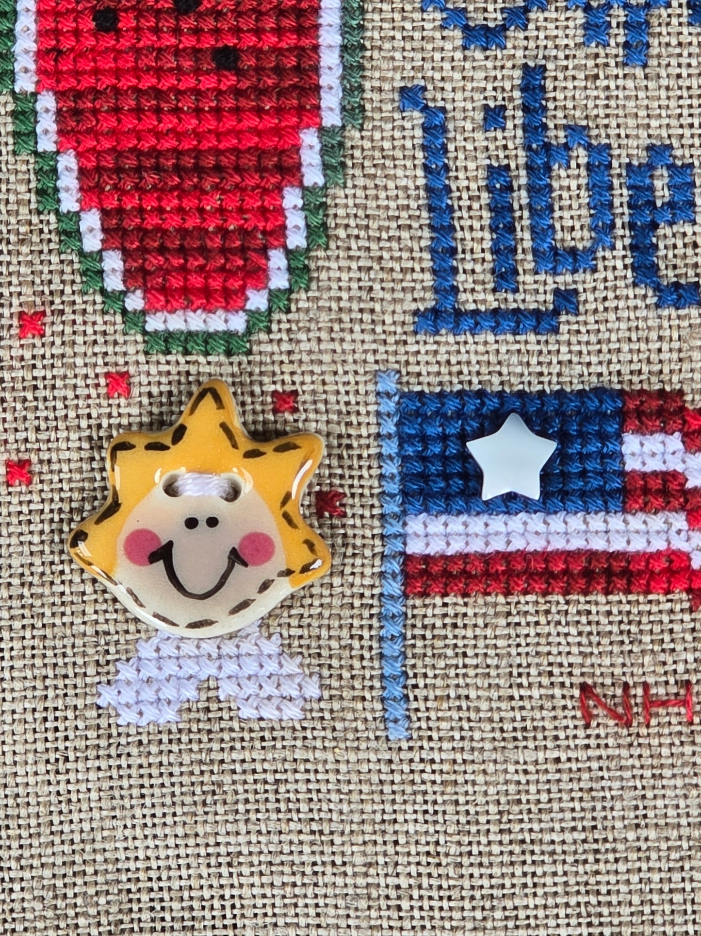 Lizzie Kate- Sweet Liberty - Completed Cross Stitch