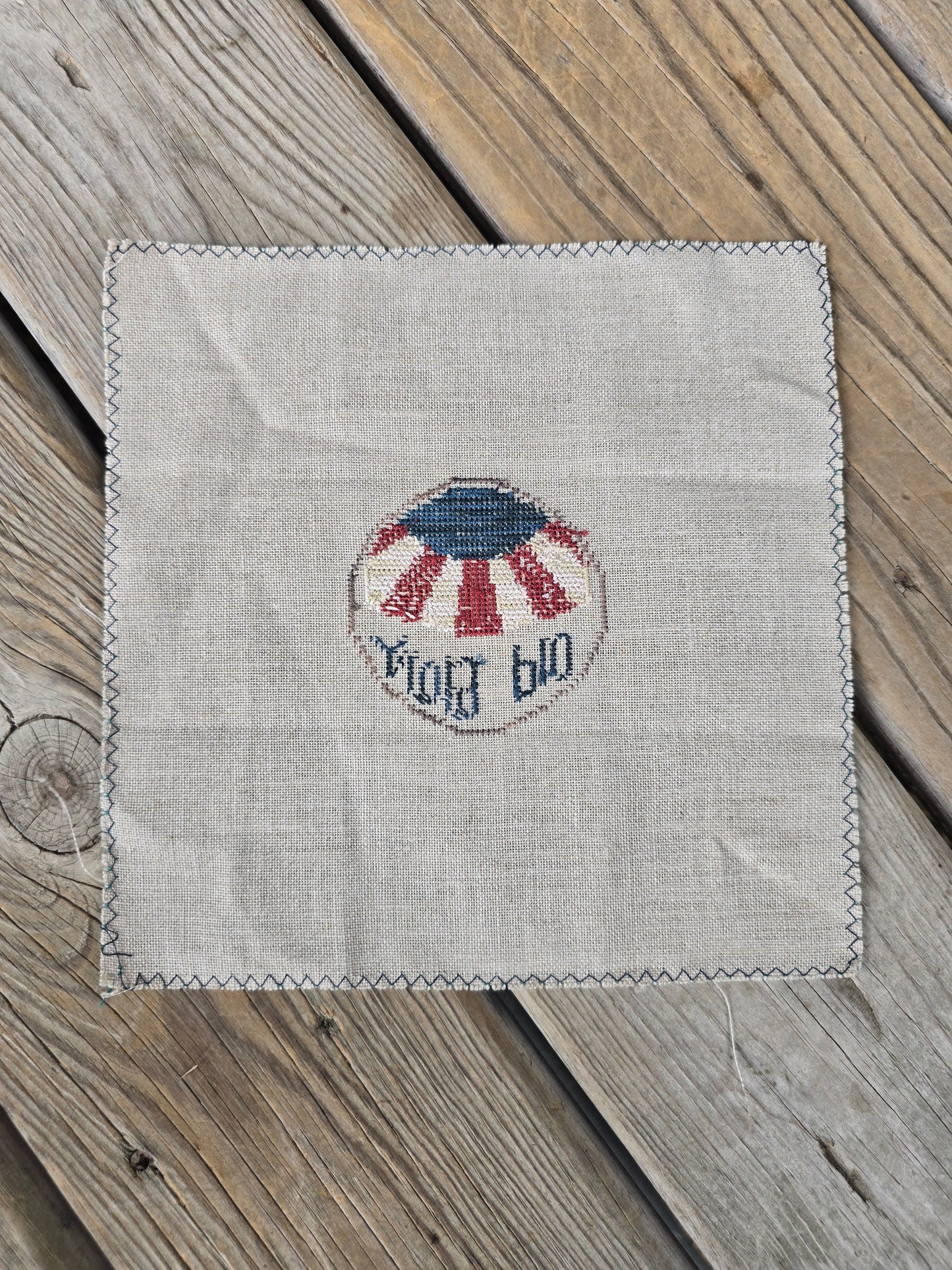 Heart in Hand - Independence Day Roundabout- Completed Cross Stitch