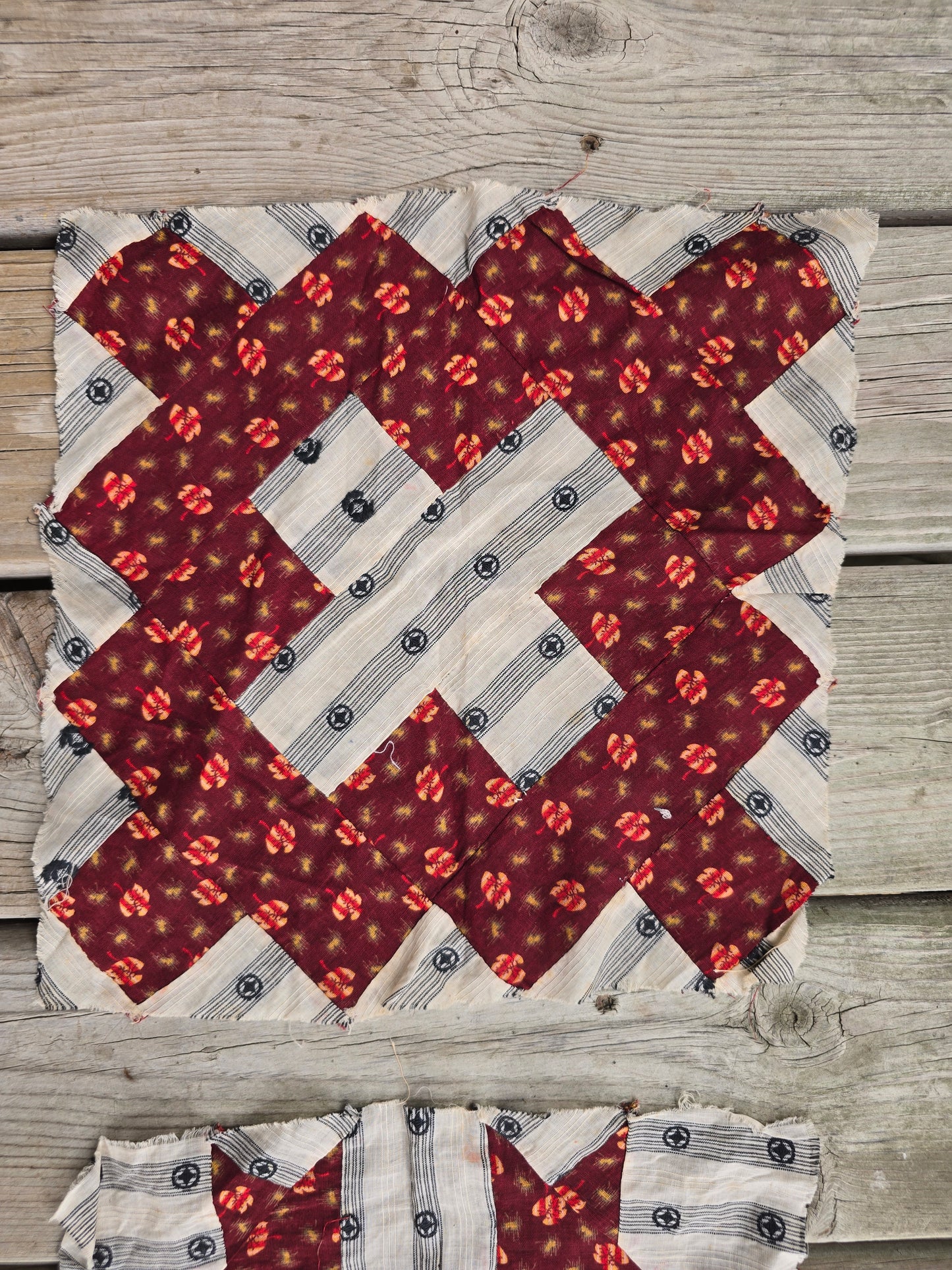 Antique Quilt Blocks - circa 1800s - Set of 3