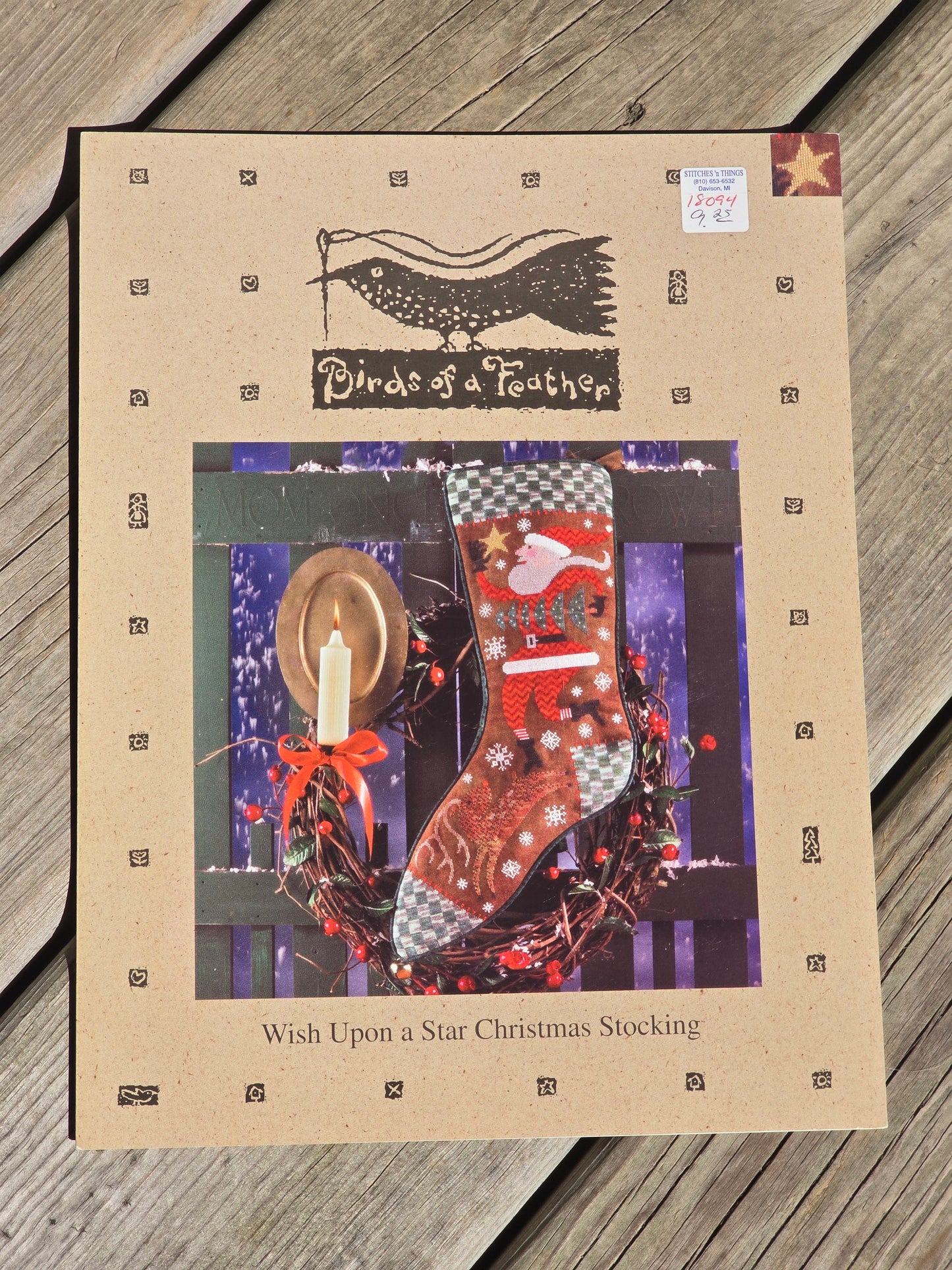Birds of a Feather - Wish Upon a Star Christmas Stocking - Cross Stitch Pattern