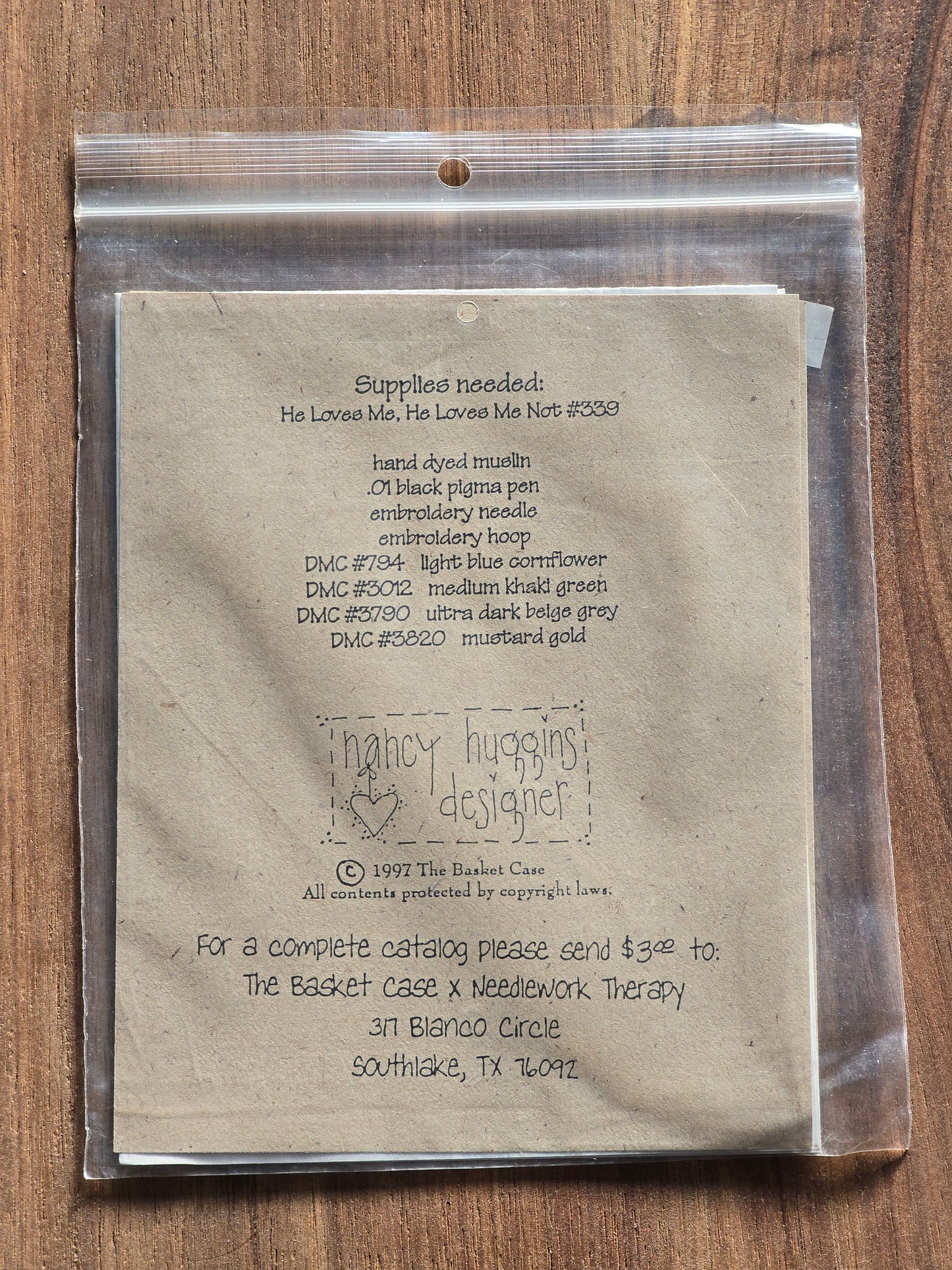 The Basket Case - He Loves Me, He Loves Me Not - #339 - Embroidery Pattern