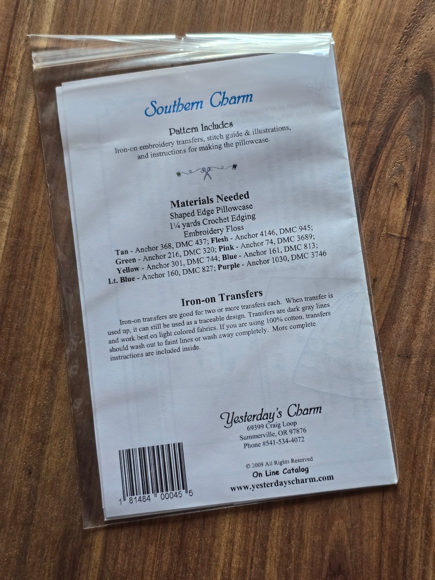 Yesterday's Charm - Southern Charm - Embroidery Pattern