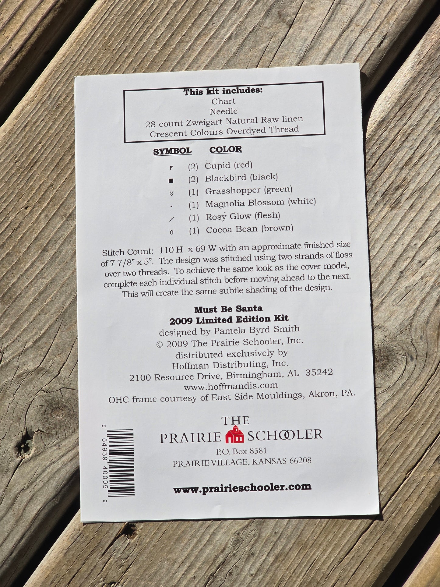 The Prairie Schooler - Must Be Santa - 2009 Limited Edition - Cross Stitch Pattern