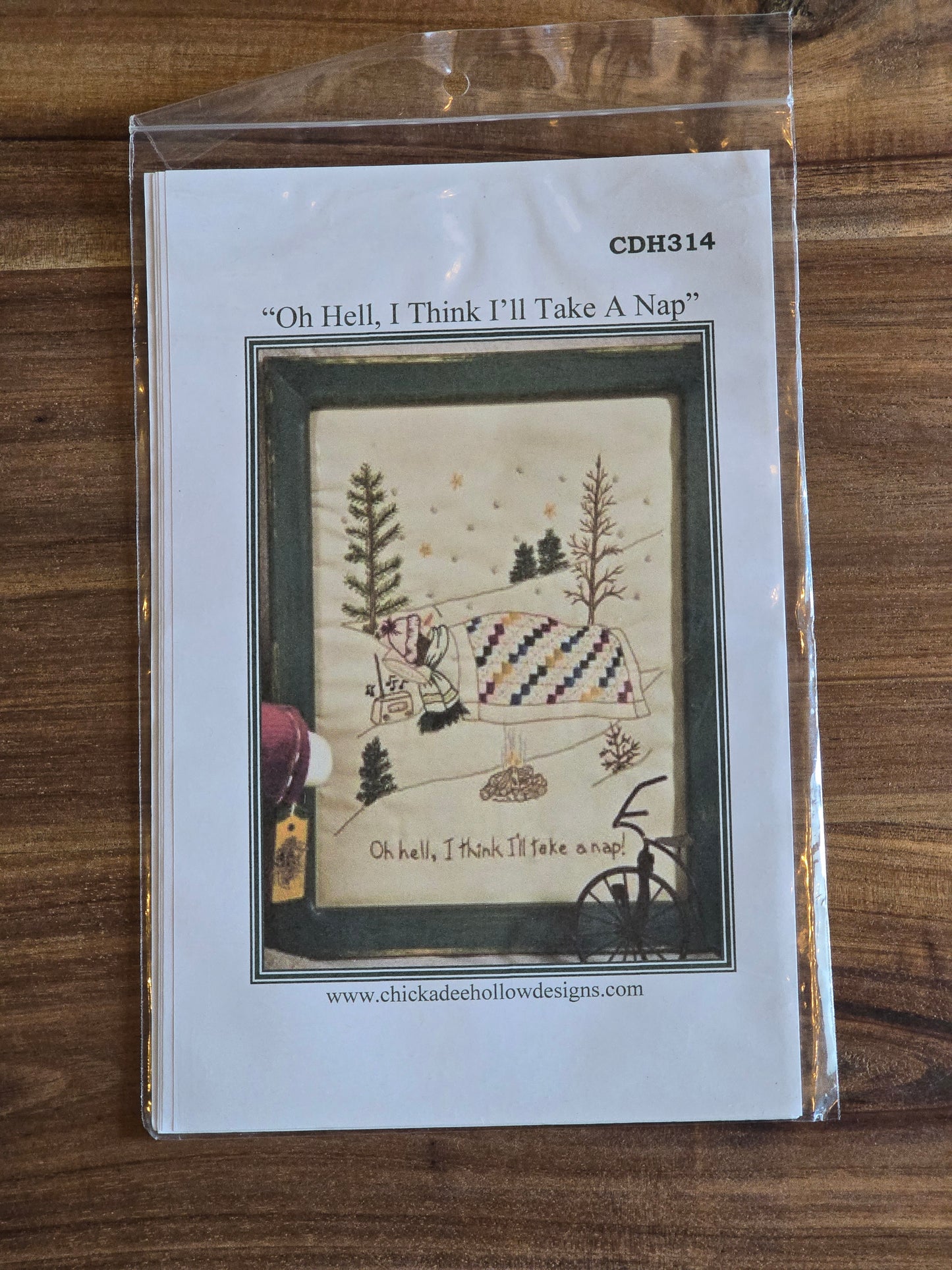 Chickadee Hollow Designs - Oh Hell, I Think I'll Take A Nap - Embroidery Pattern