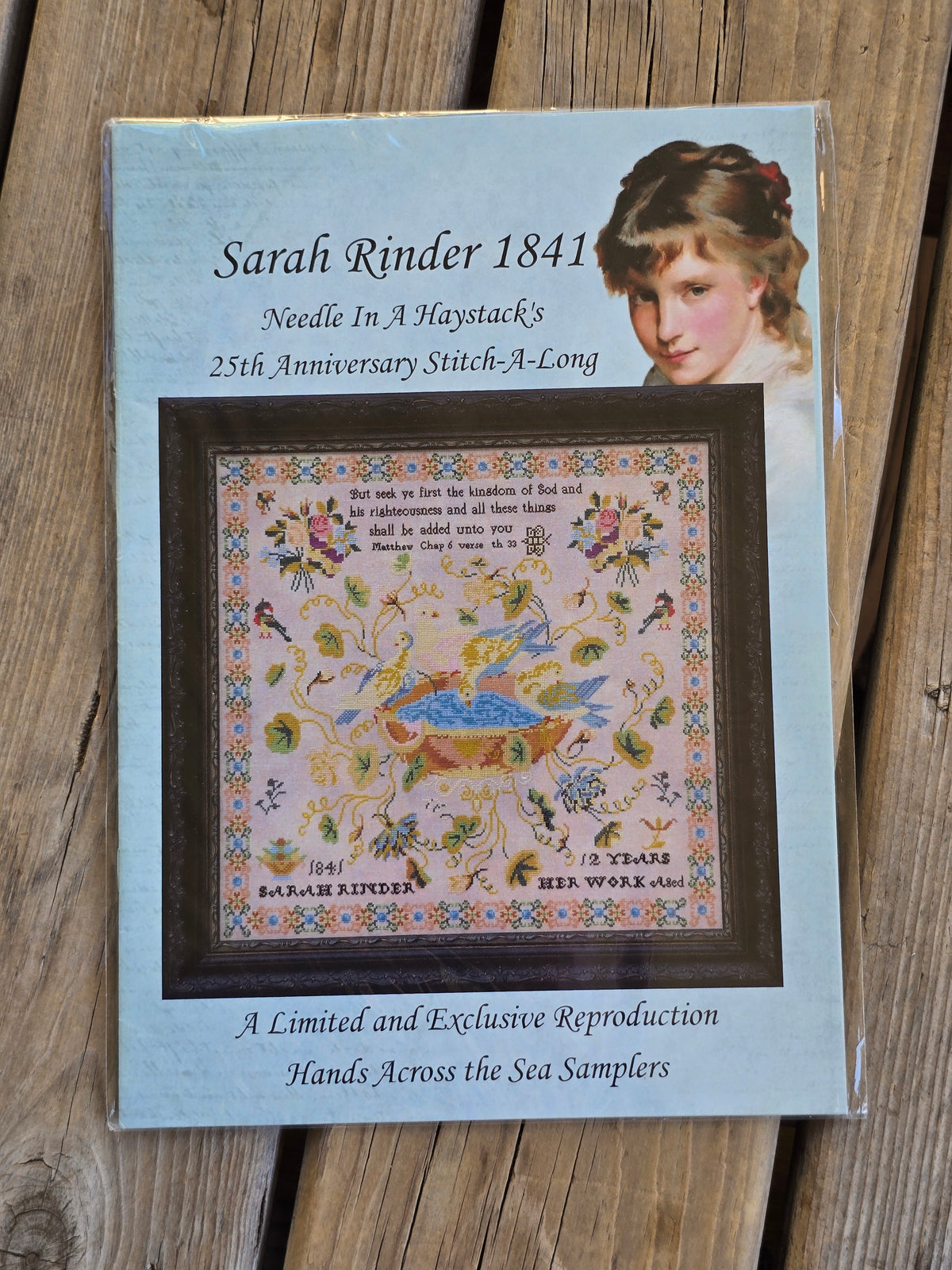 Hands Across The Sea Samplers - Sarah Rinder 1841 - Cross Stitch Pattern Booklet