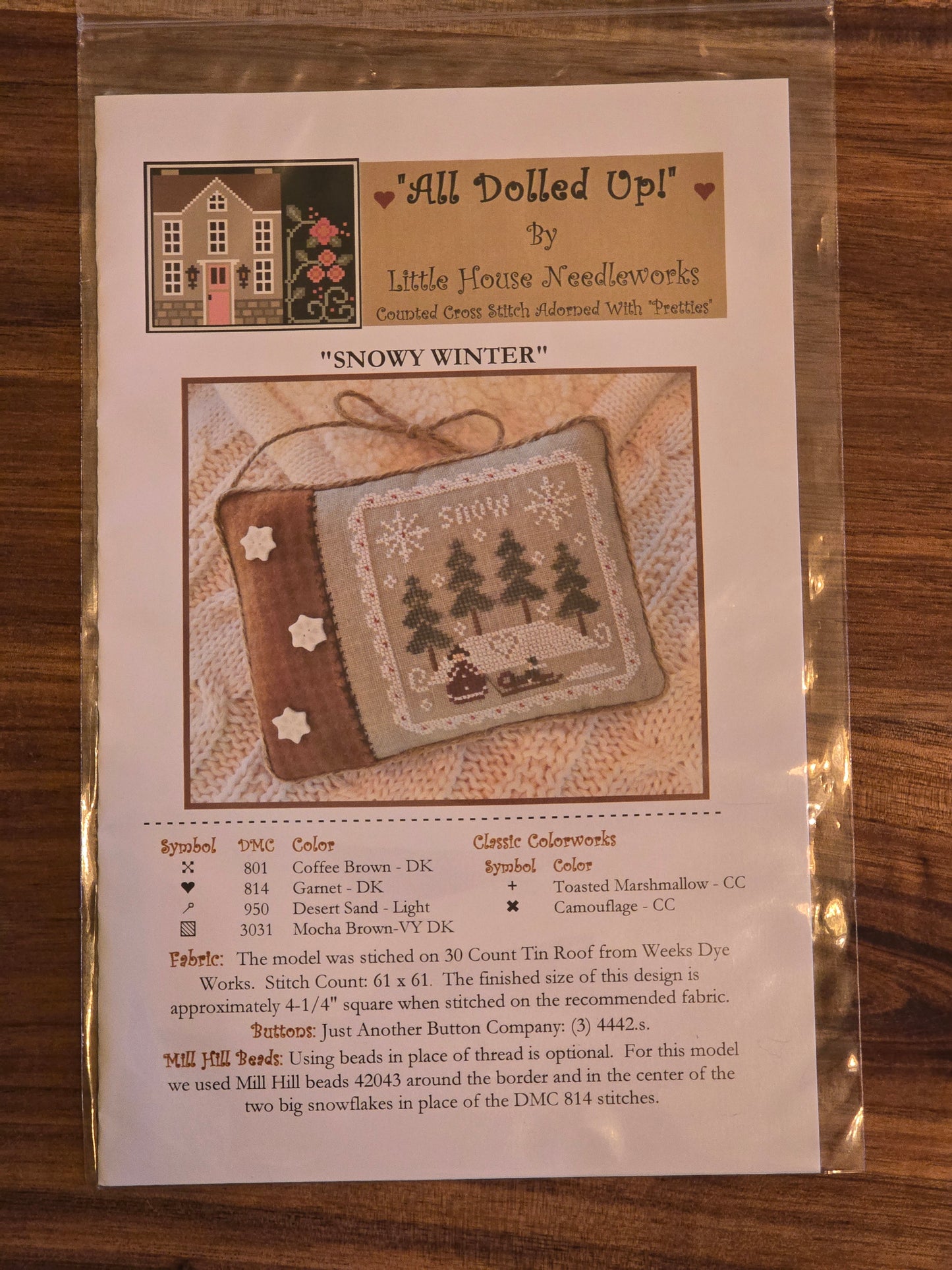 Little House Needleworks - All Dolled Up! - Snowy Winter - ADU-22 - Cross Stitch Pattern