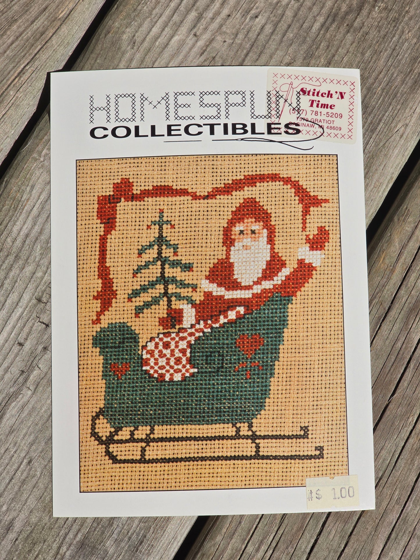 Homespun Collectibles - Santa in Sleigh - #19 - Cross Stitch Pattern