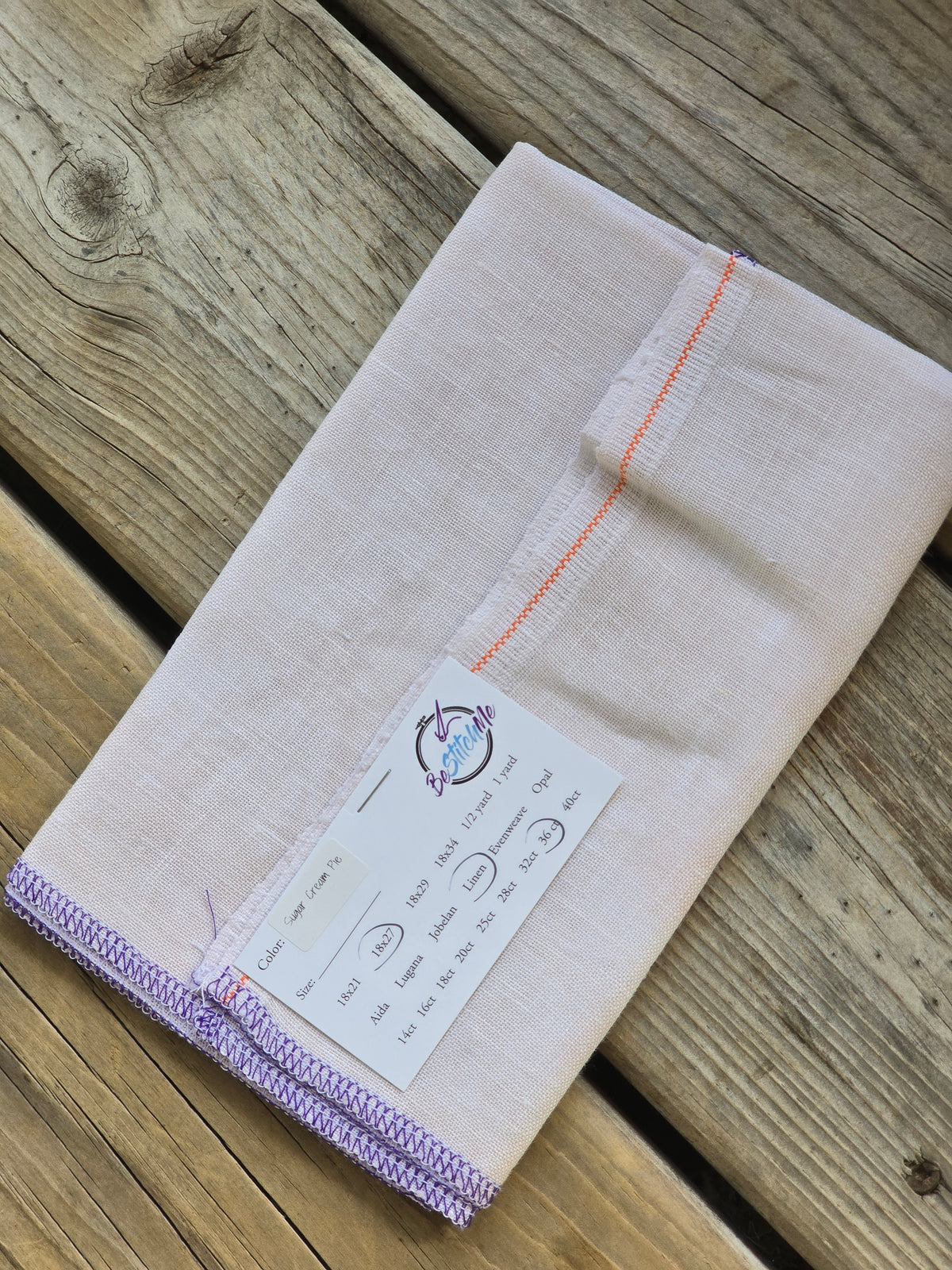 BeStitchMe - Sugar Cream Pie - 36ct Linen - Cross Stitch Cloth