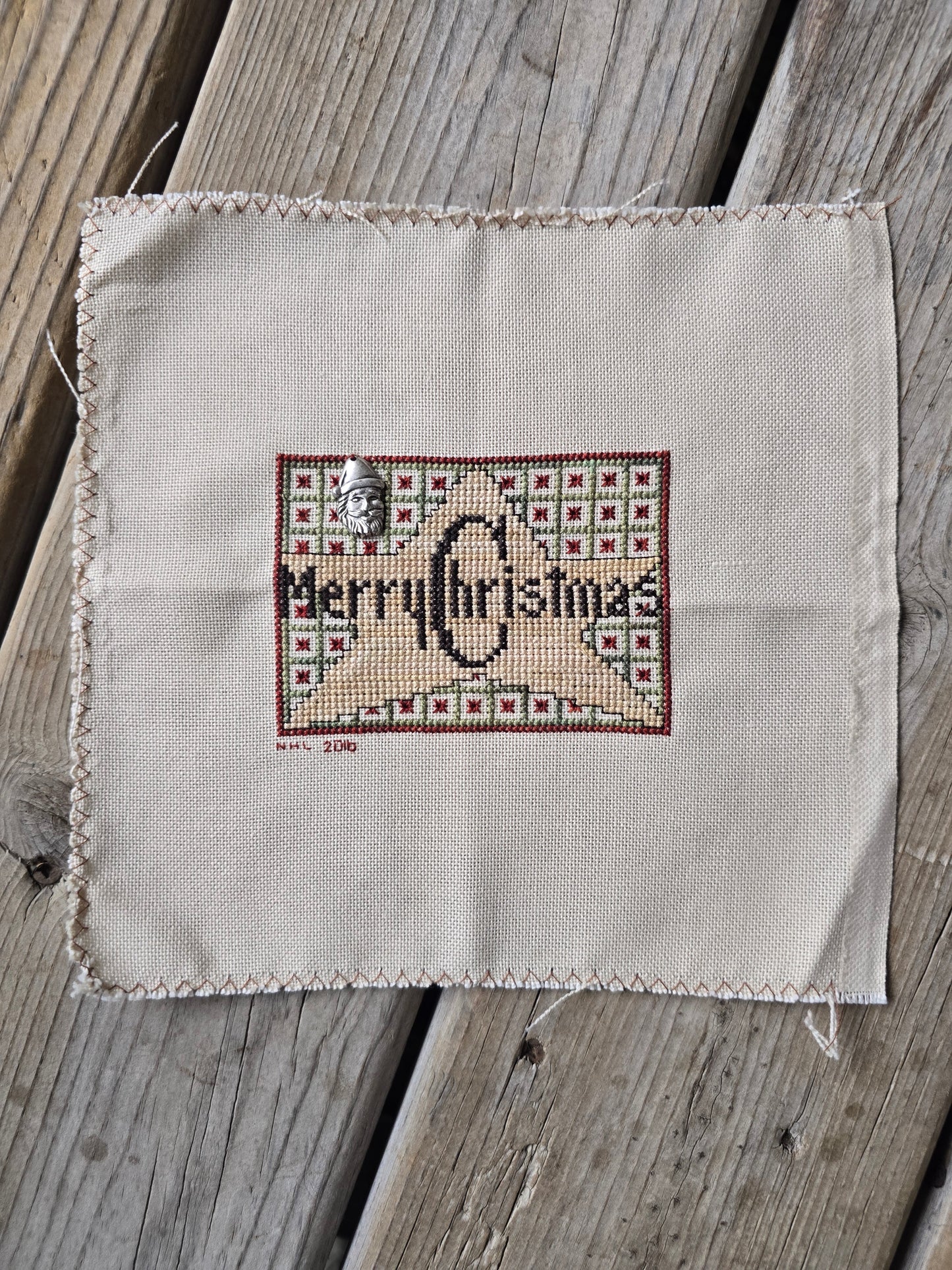 Merry Christmas - Completed Cross Stitch