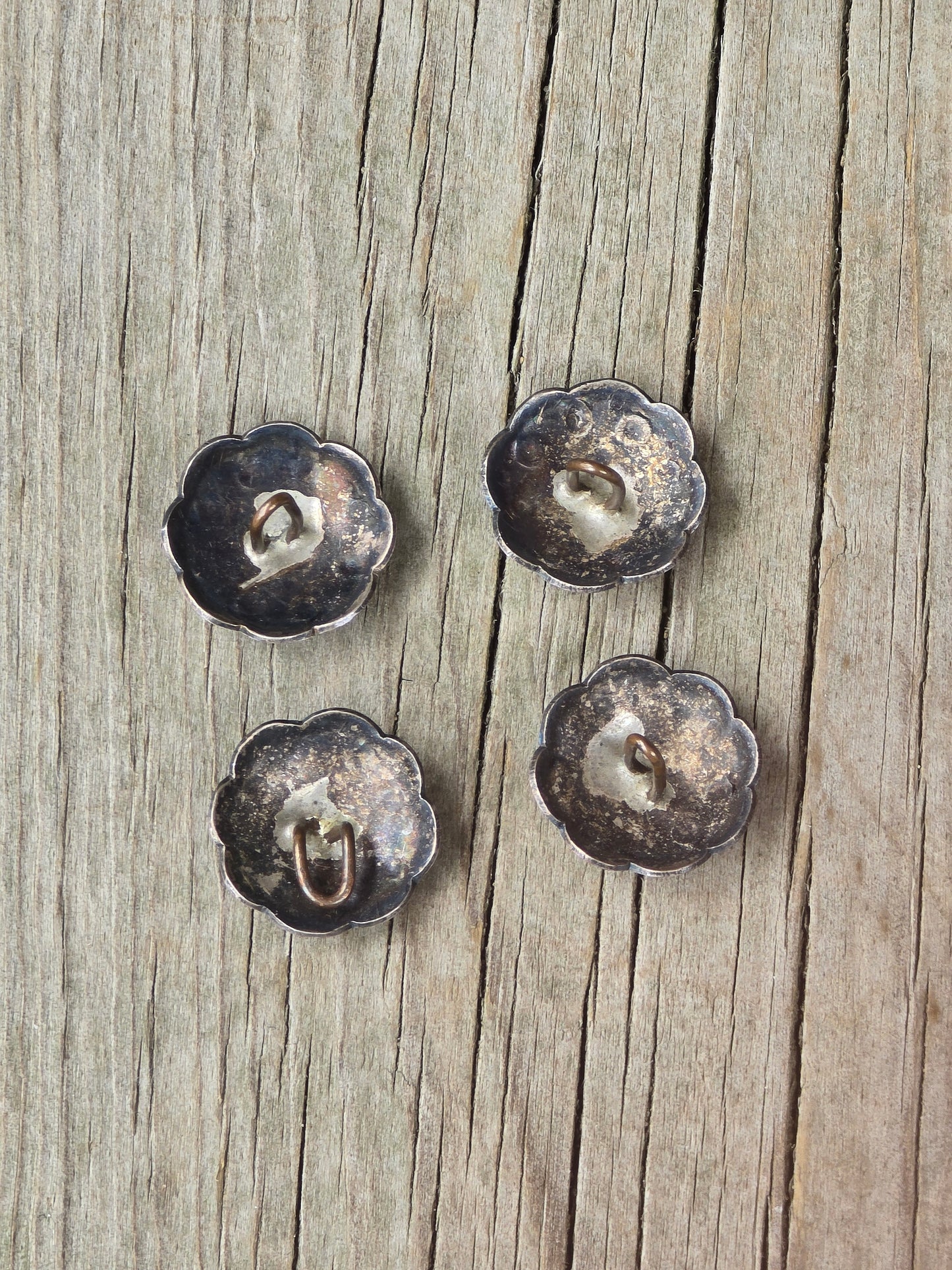 Metal Stampwork Buttons - Set of 4
