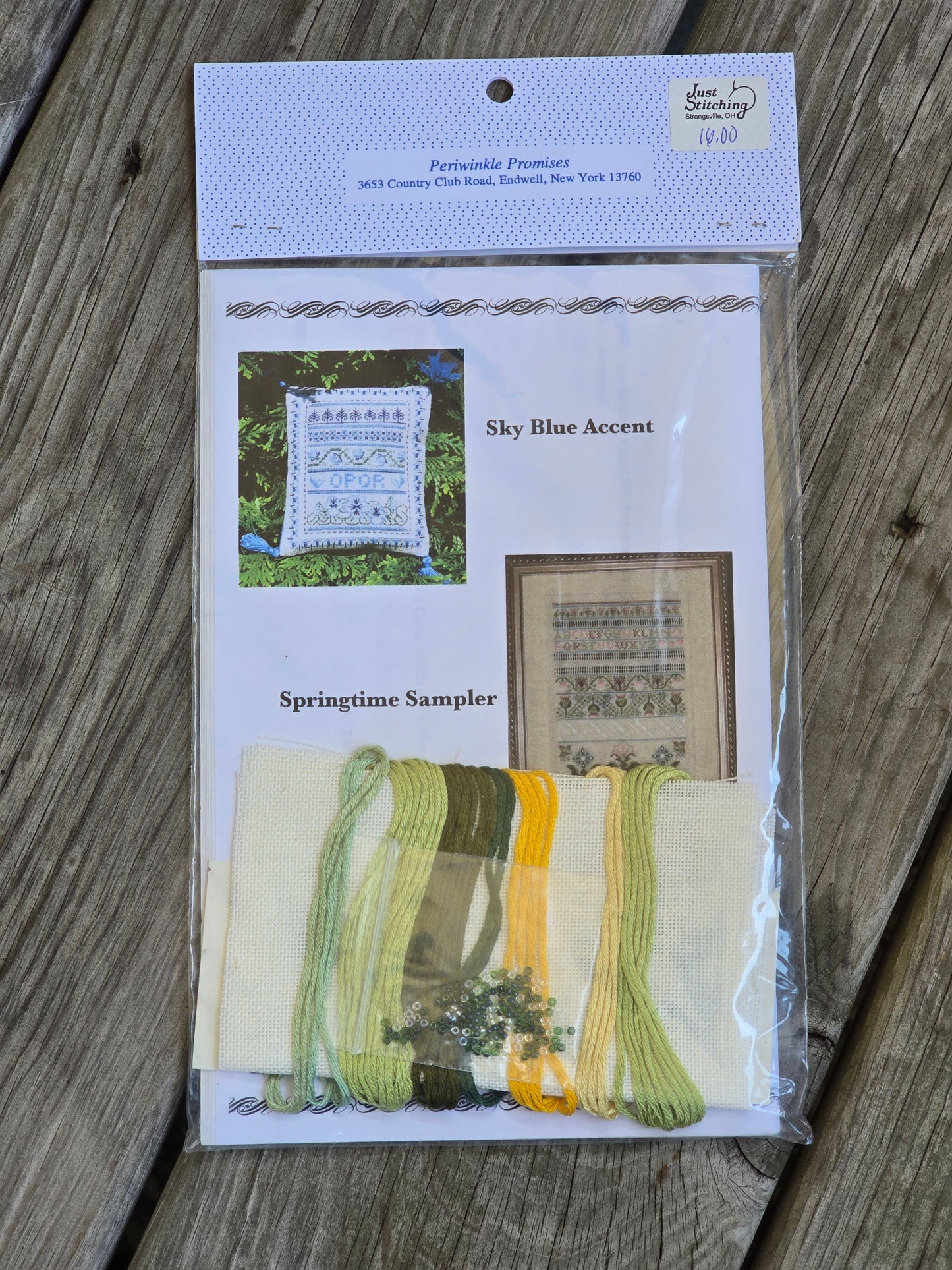 Periwinkle Promises - Spring Green - Sampler Accents - Cross Stitch Kit