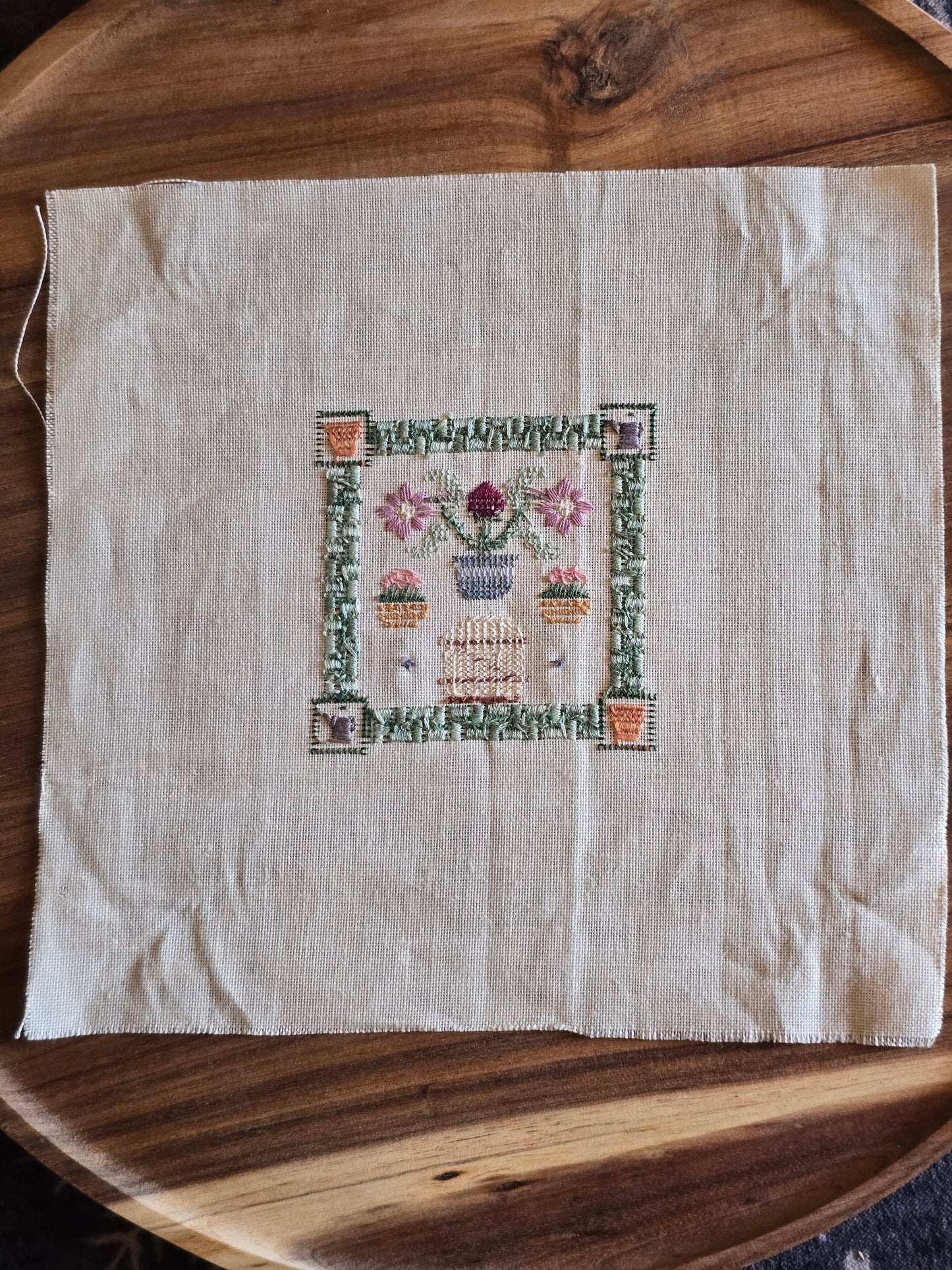 Elizabeth's Designs - Flowers & Friends - The Garden Path - Completed Cross Stitch