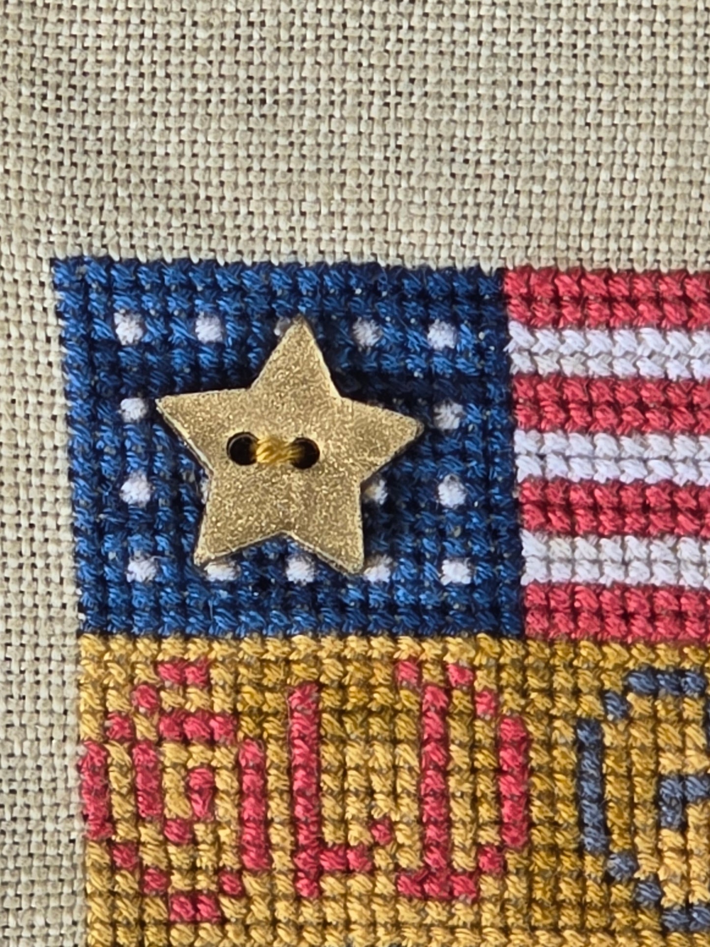 Old Glory, Old Friends - Completed Cross Stitch