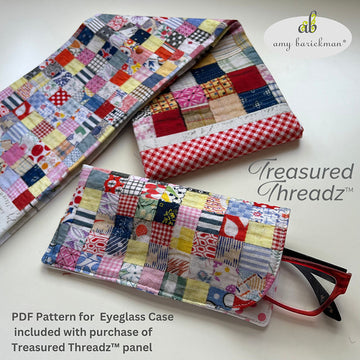 Treasured Threadz® - Postage Stamp Retro - Quilting Fabric - Quilt Block Panel