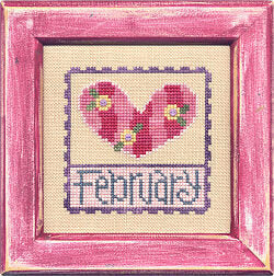 Lizzie Kate - Flip It  - February Stamp - Cross Stitch Pattern