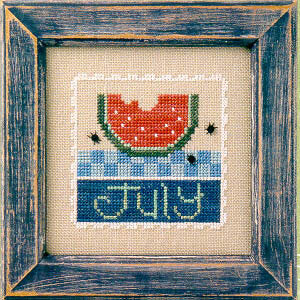 Lizzie Kate - Flip It  - July Stamp - Cross Stitch Pattern