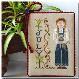 Little House Needleworks - Calendar Girl Series - July - Cross Stitch Pattern