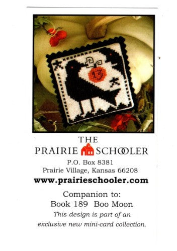 The Prairie Schooler - Mini Promo Card - Boo Moon - Cross Stitch Pattern