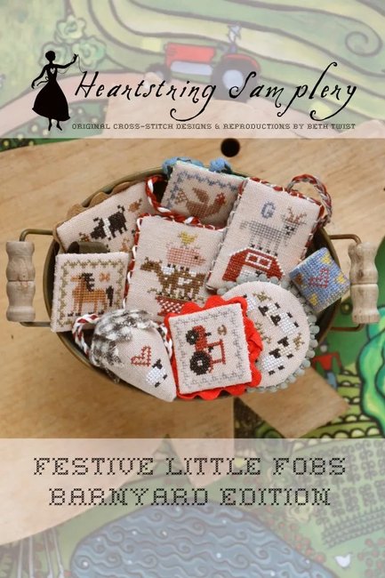Heartstring Samplery - Festive Little Fobs Barnyard Edition - Cross Stitch Pattern