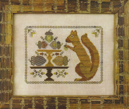 The Blue Flower - Autumn Squirrel - Cross Stitch Pattern