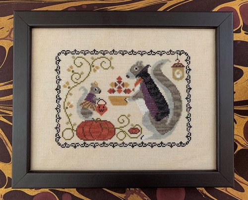 The Blue Flower - Halloween Squirrel - Cross Stitch Pattern