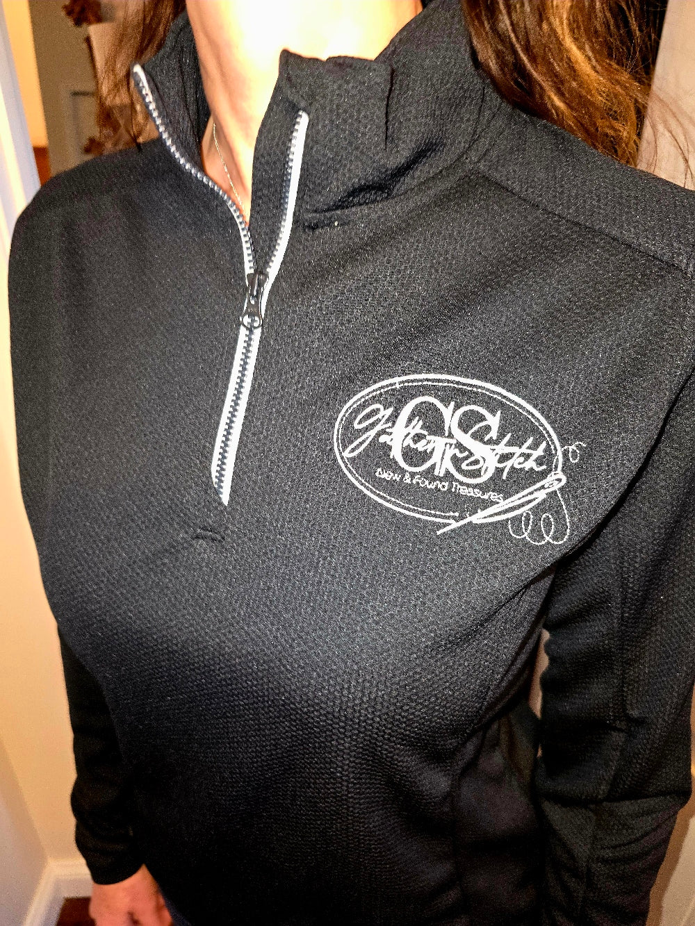 Ladies Fit 1/4 Zip Dri-Fit Pullover - Gather 'n Stitch Logo