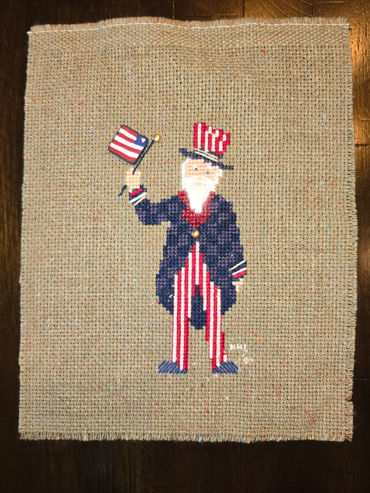 Uncle Sam - Completed Cross Stitch