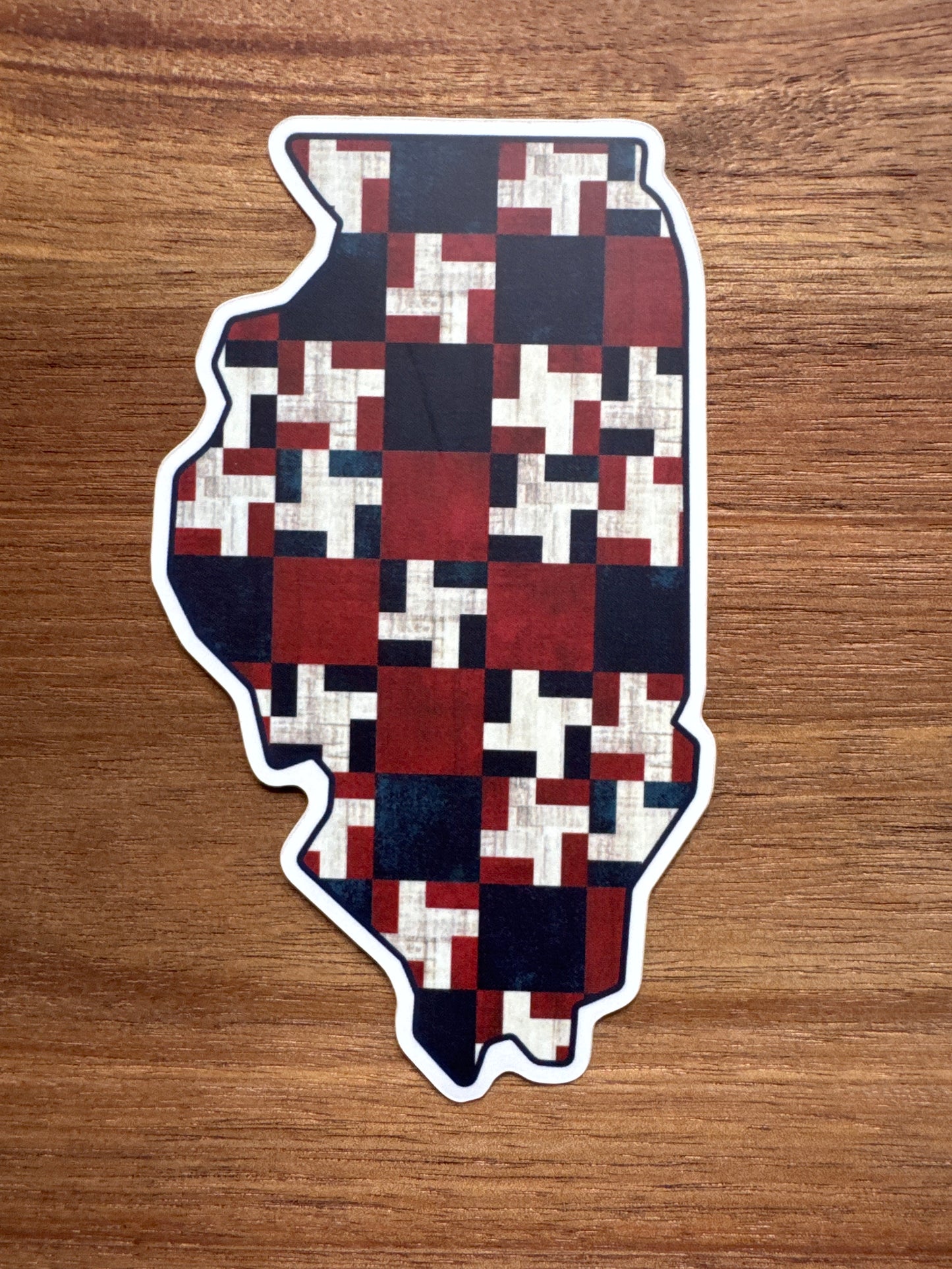 Quilters Haven Designs - Freedom State Quilt Sticker Illinois