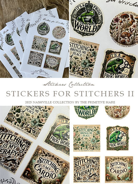 The Primitive Hare - Stickers for Stitchers - Rabbits and Frogs