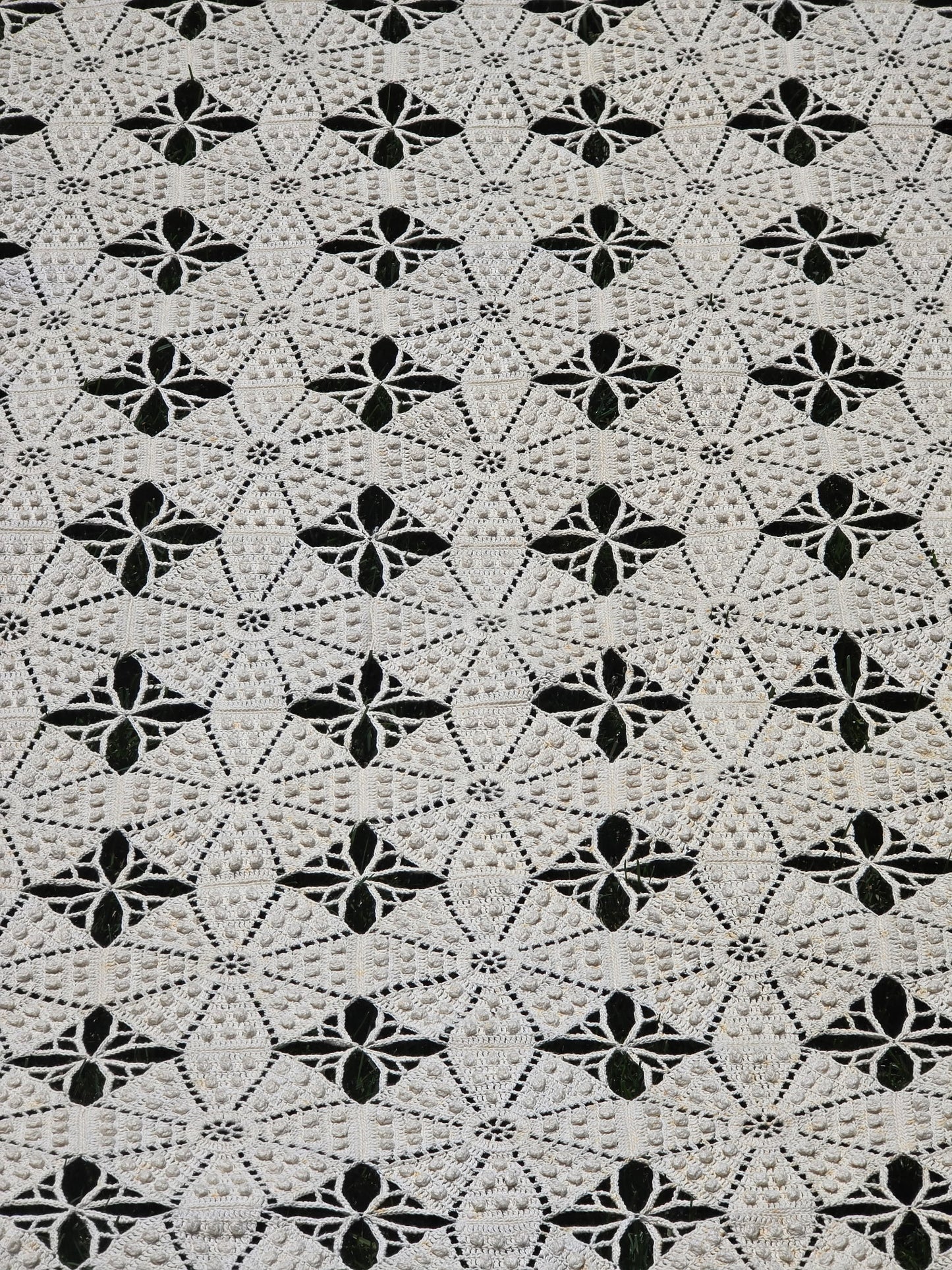 Vintage - Crocheted Tablecloth - 92" Square - Home Decor