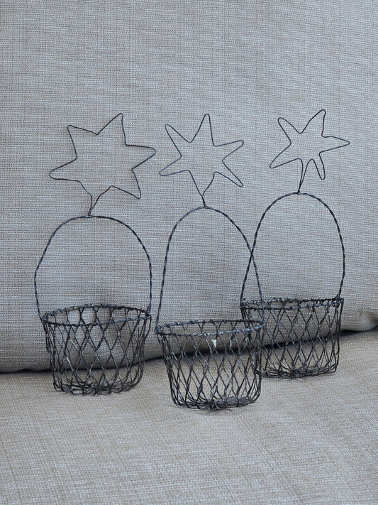 Wire Baskets with Star Handle - Home Decor