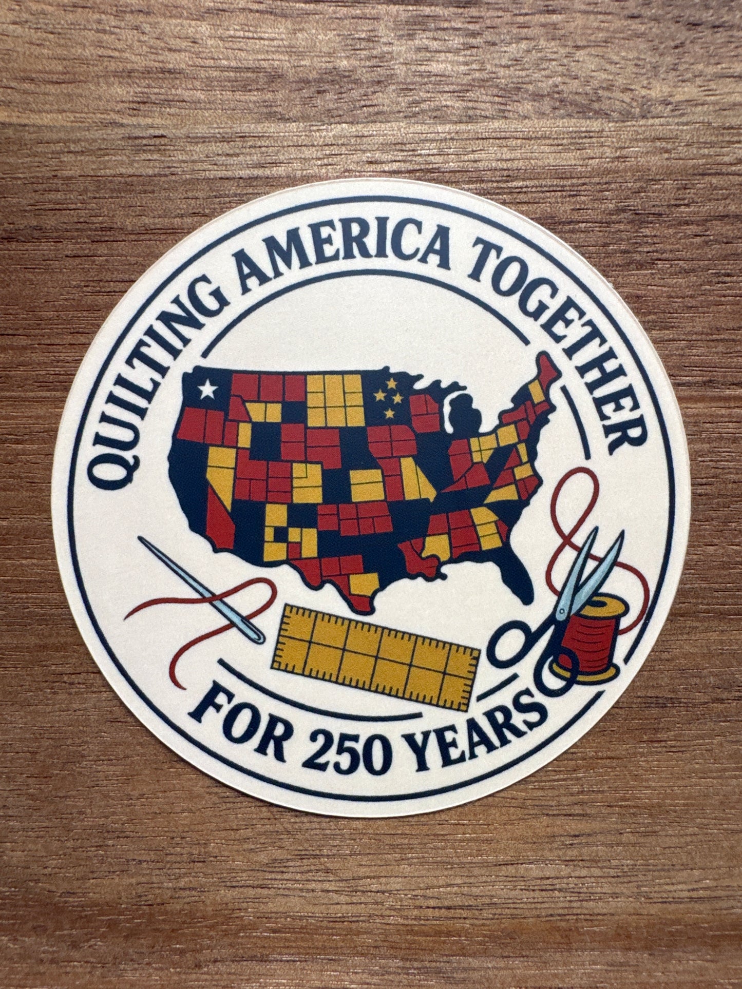 Quilters Haven Designs - Patriotic Quilter Stickers - Quilting America Together, Patchwork Of Liberty, Sew Blessed To Be Free