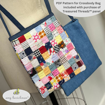 Treasured Threadz® - Postage Stamp Retro - Quilting Fabric - Quilt Block Panel