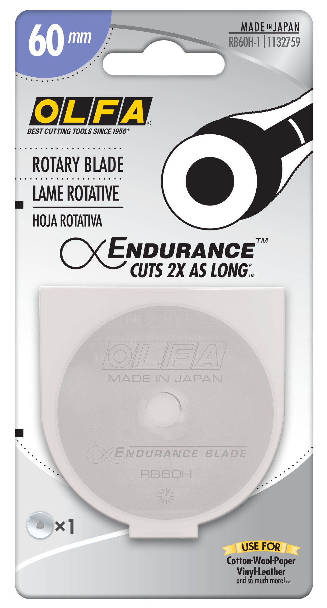 OLFA - Endurance 60mm Rotary Replacement Blade - Notions