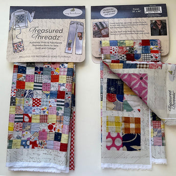 Treasured Threadz® - Postage Stamp Retro - Quilting Fabric - Quilt Block Panel