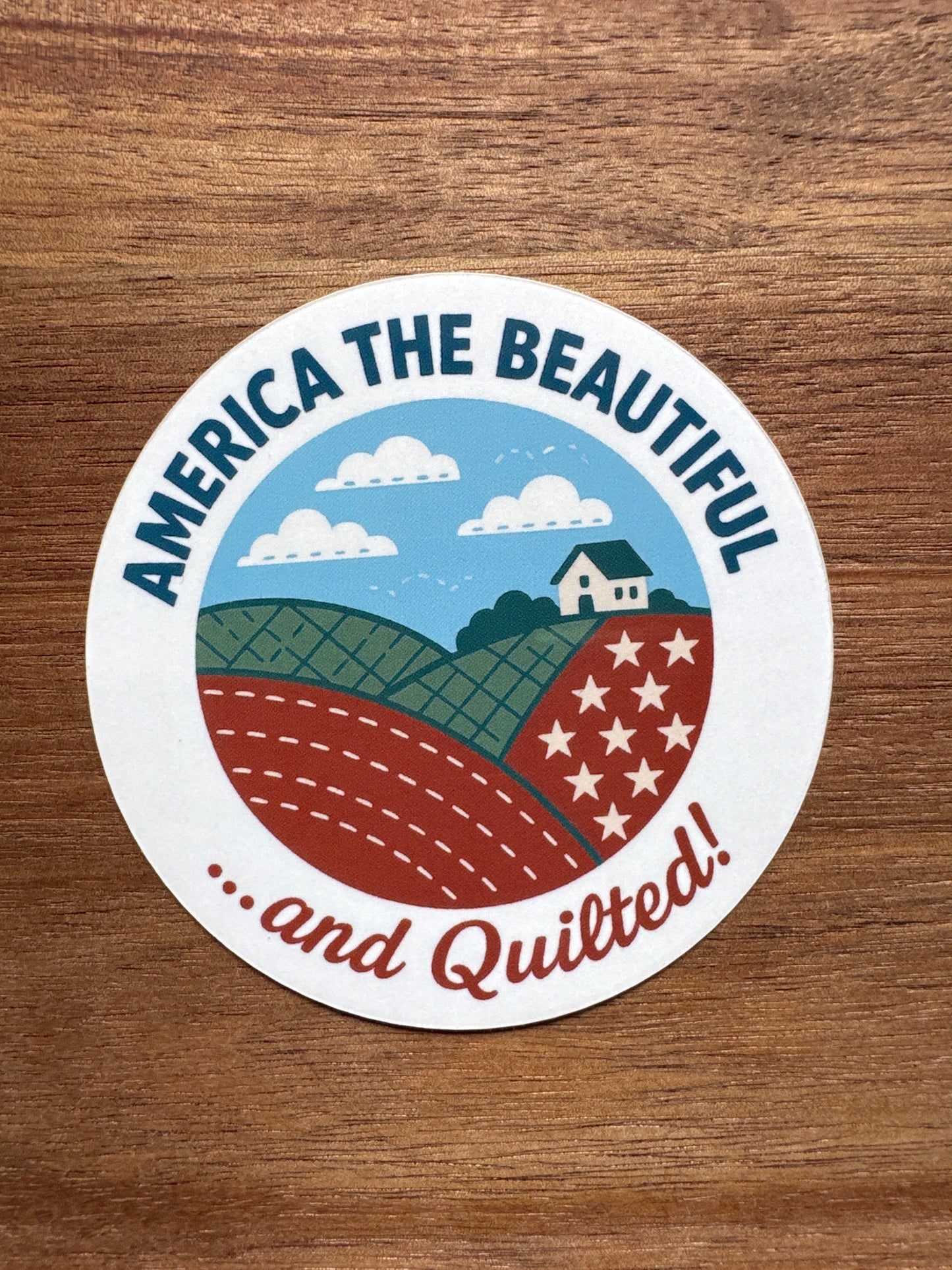 Quilters Haven Designs - Patriotic Quilter Stickers - America The Beautiful And Quilted, Stars Stripes & Stitches Since 1776, Sew Proud To Be An American