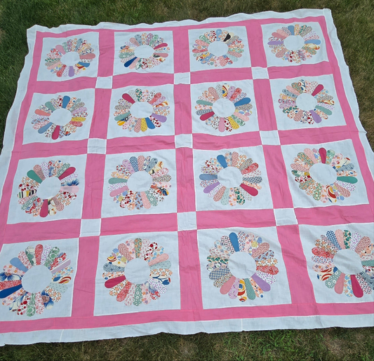 Vintage Dresden Plate Quilt Top