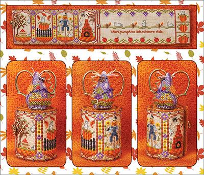 Just Nan - Autumn Mouse Scissor Roll - Mouse on a Roll III Featuring Harvest Mouse- Cross Stitch Pattern