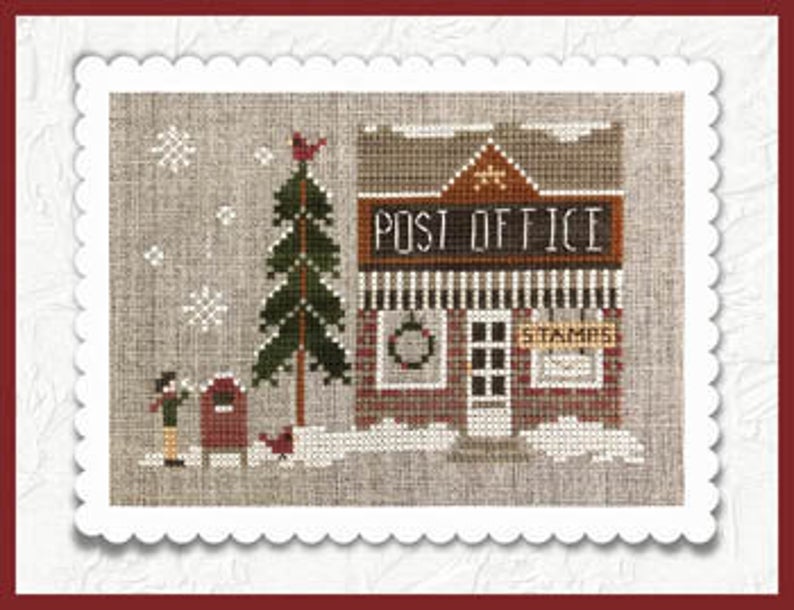Little House Needleworks - Hometown Holiday - Post Office - Cross Stitch Pattern