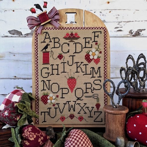 Puntini Puntini - Strawberry Alphabet Sampler - Cross Stitch Pattern - Nashville Needlework Market 2026