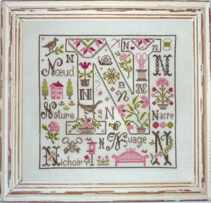 Jardin Prive - Lettre N comme Nature ( Letter N for Nature) - Cross Stitch Pattern