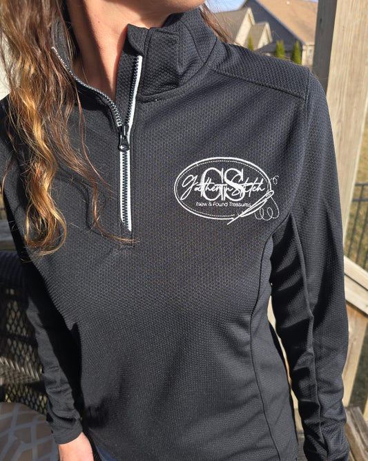 Ladies Fit 1/4 Zip Dri-Fit Pullover - Gather 'n Stitch Logo